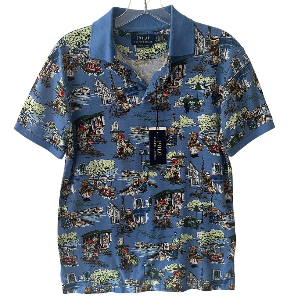 POLO Ralph Lauren NEW Polo Bear in Paris Polo Shirt Mens Small , slim fit NWT - Picture 2 of 12